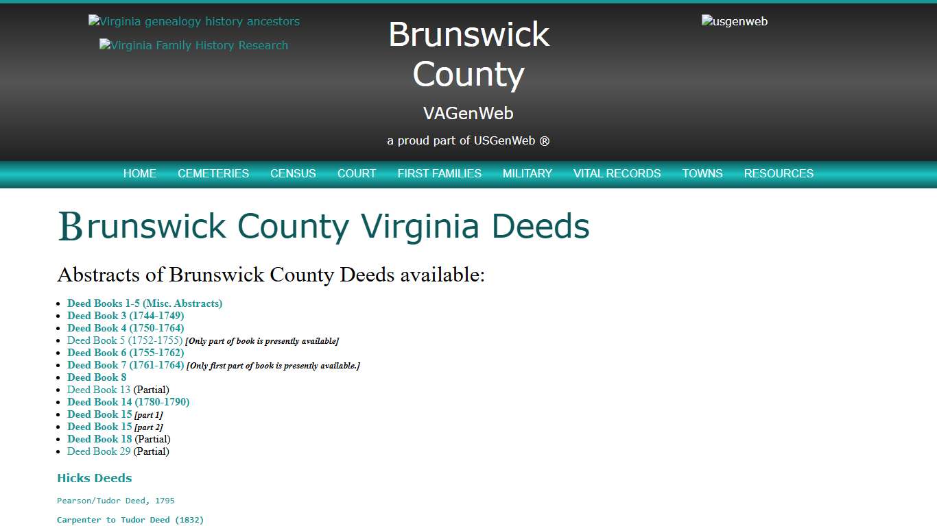 Brunswick County VAGenWeb