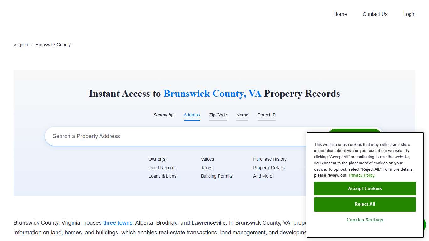 Brunswick County, VA Property Records Owners, Deeds, Permits