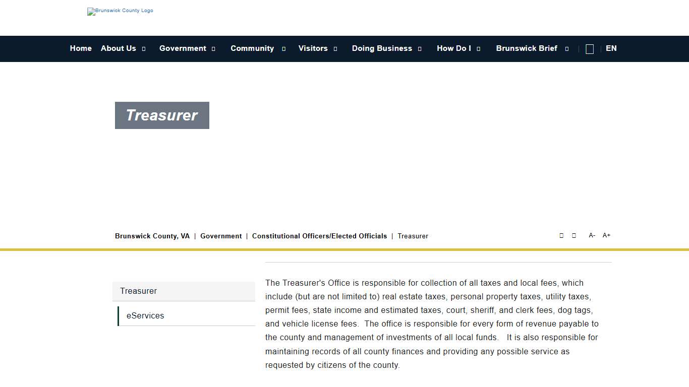 Treasurer - Brunswick County, VA